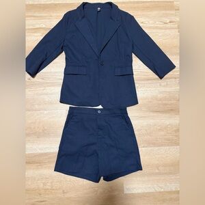 Women’s Cotton Navy Blazer and Shorts Set size M
